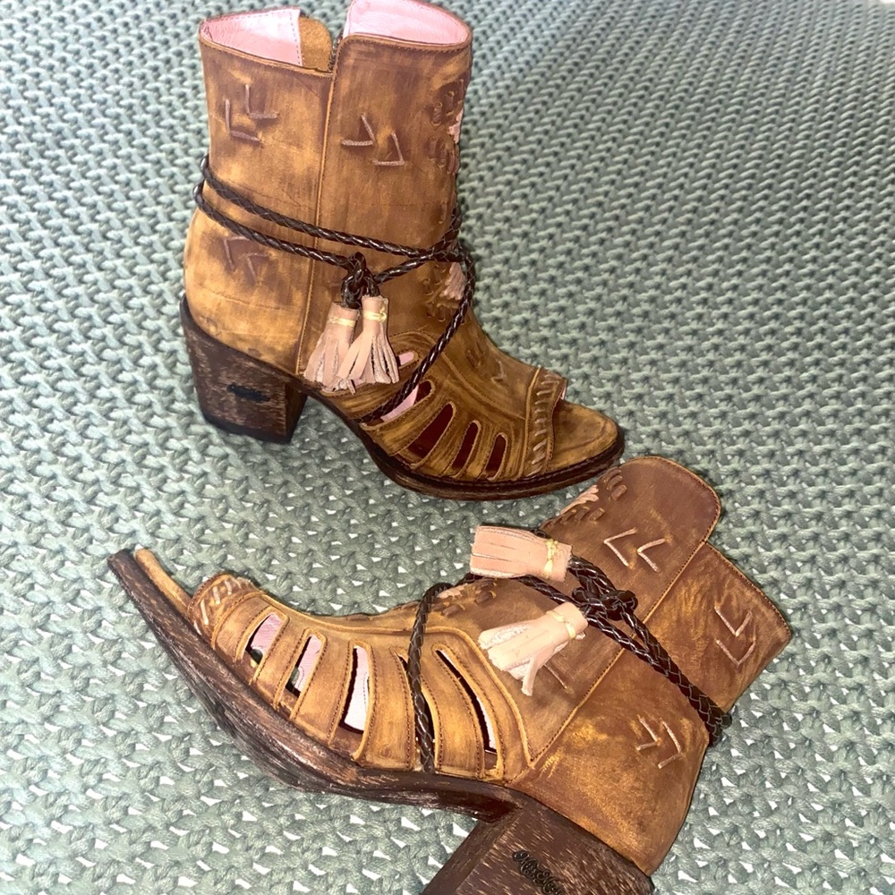 Miss Macie open toe western bootie